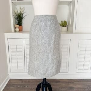 Vintage United Colors of Benetton Grey Textured Wool Knit Sweater Skirt Size M